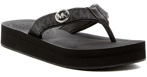 black michael kors platform flipflops